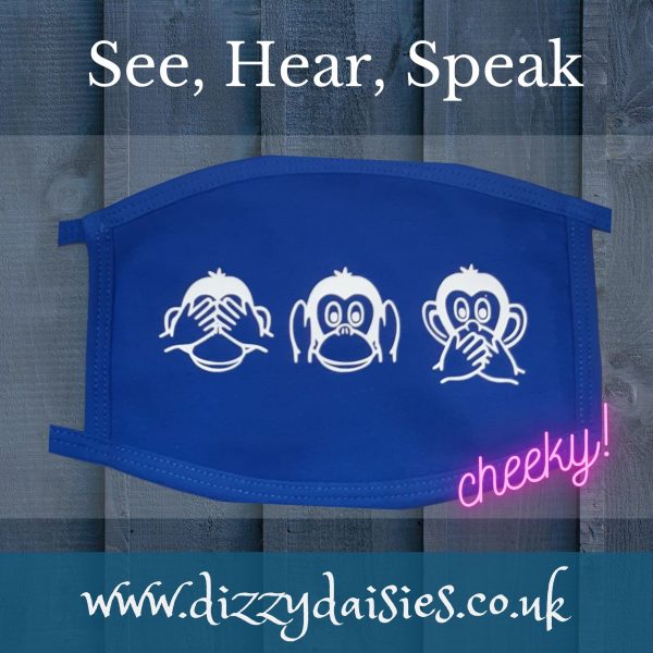 three wise monkeys face mask