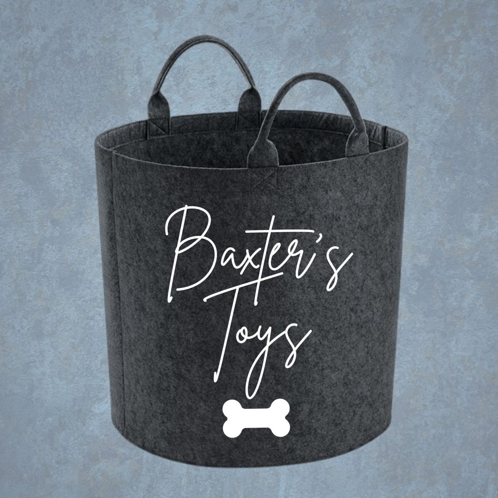 Personalised Dog Toy Basket Bone Custom Printed by Dizzy Daisies