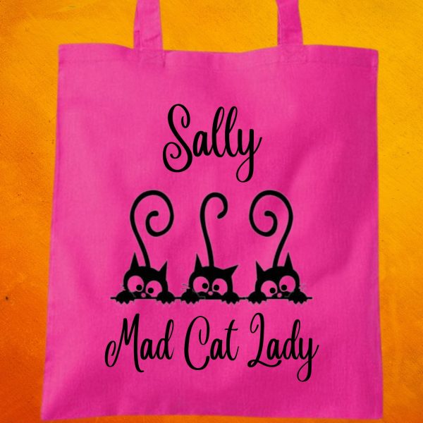 mad cat lady tote bag